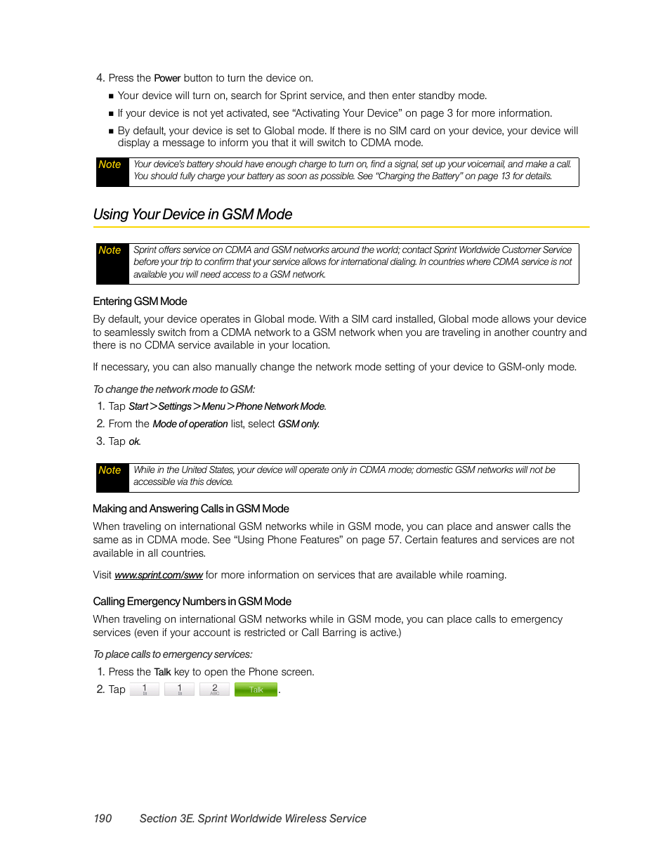 Using your device in gsm mode | HTC Pro2 User Manual | Page 200 / 234
