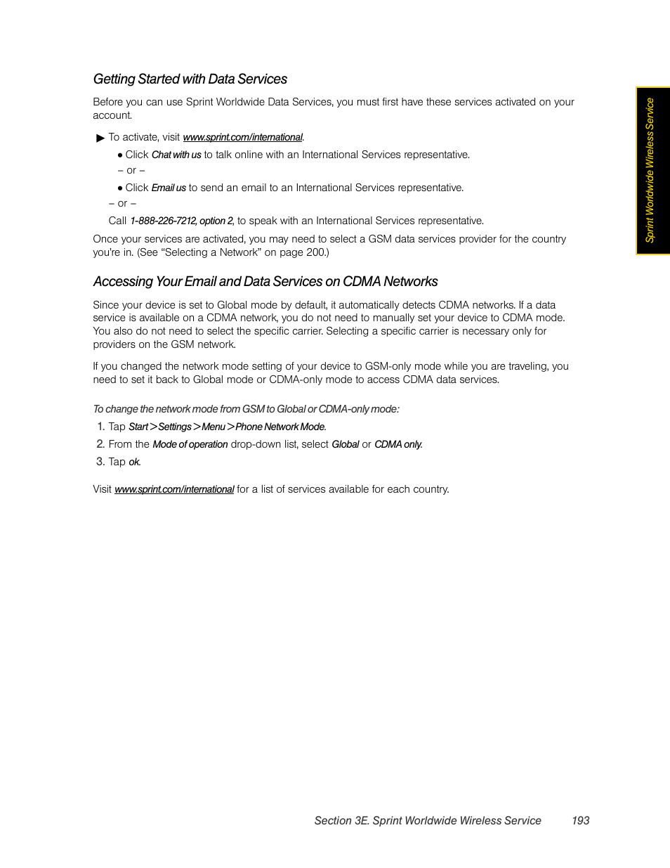 Getting started with data services | HTC Pro2 User Manual | Page 203 / 234