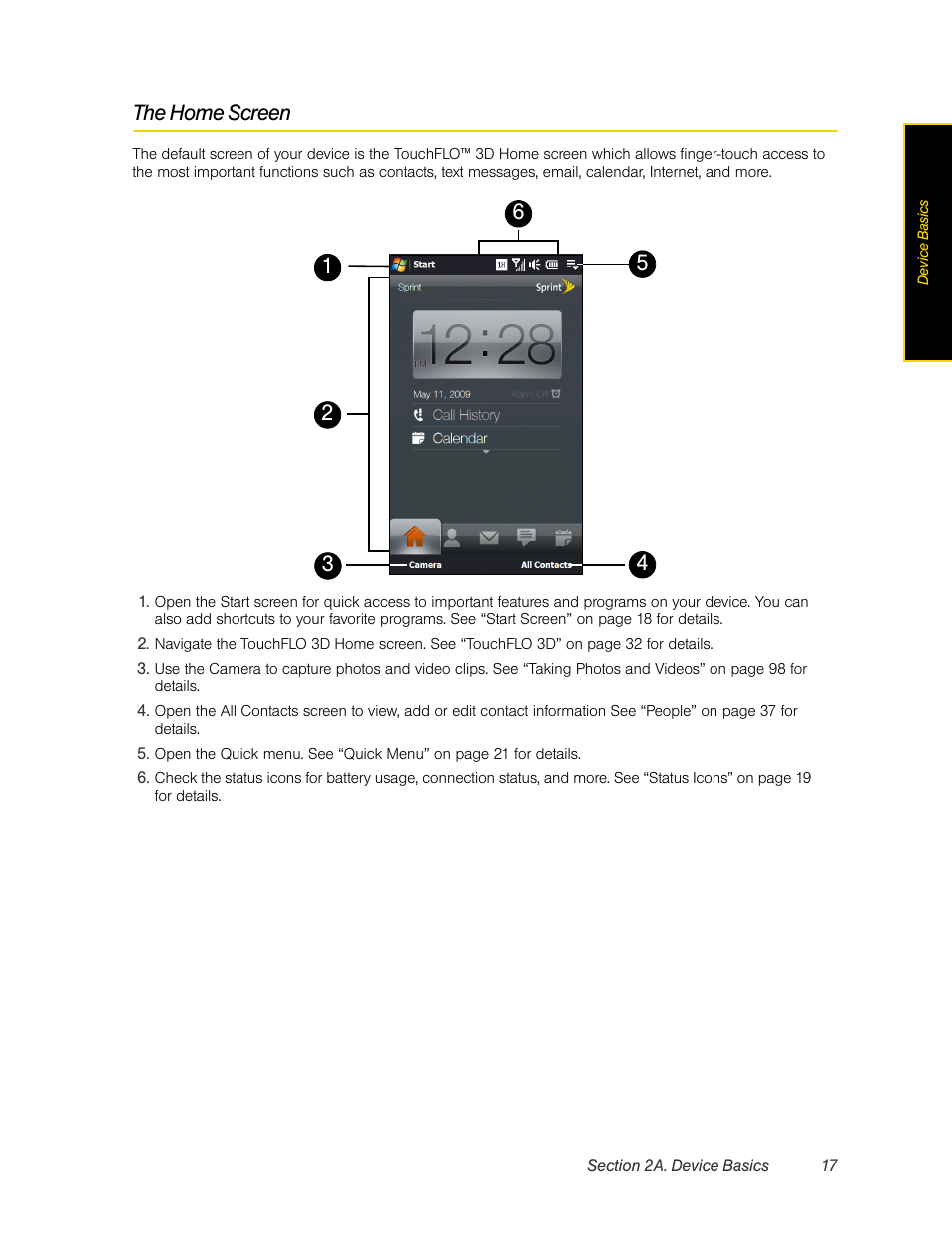 The home screen | HTC Pro2 User Manual | Page 27 / 234