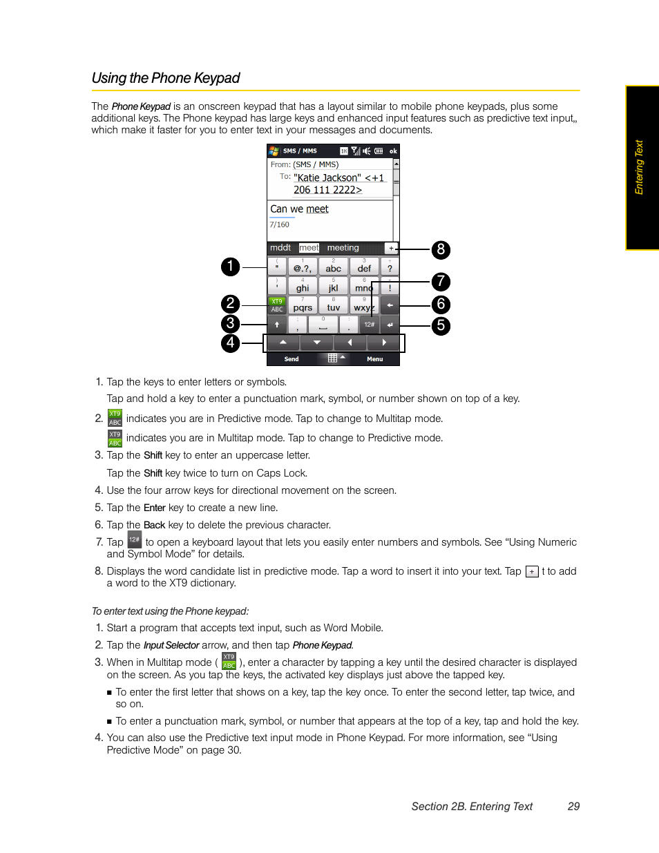 Using the phone keypad | HTC Pro2 User Manual | Page 39 / 234