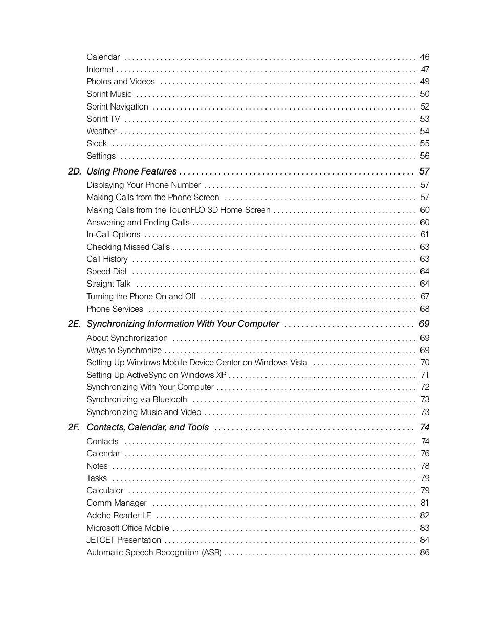 HTC Pro2 User Manual | Page 4 / 234