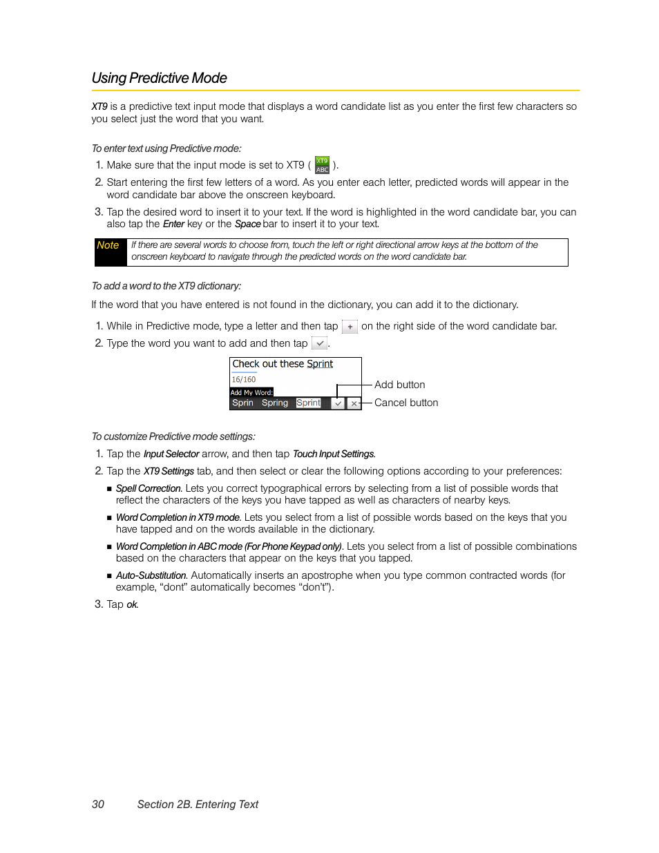 Using predictive mode | HTC Pro2 User Manual | Page 40 / 234