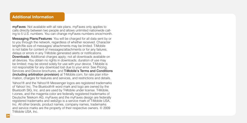Additional information | HTC Touch Pro2 TM1630 User Manual | Page 30 / 31