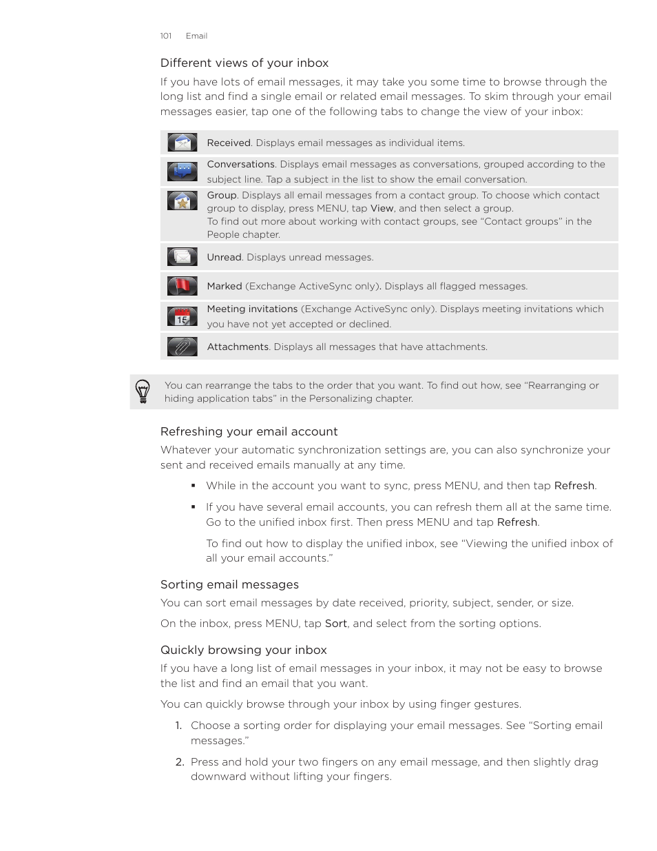 HTC Inspire 4G User Manual | Page 101 / 206