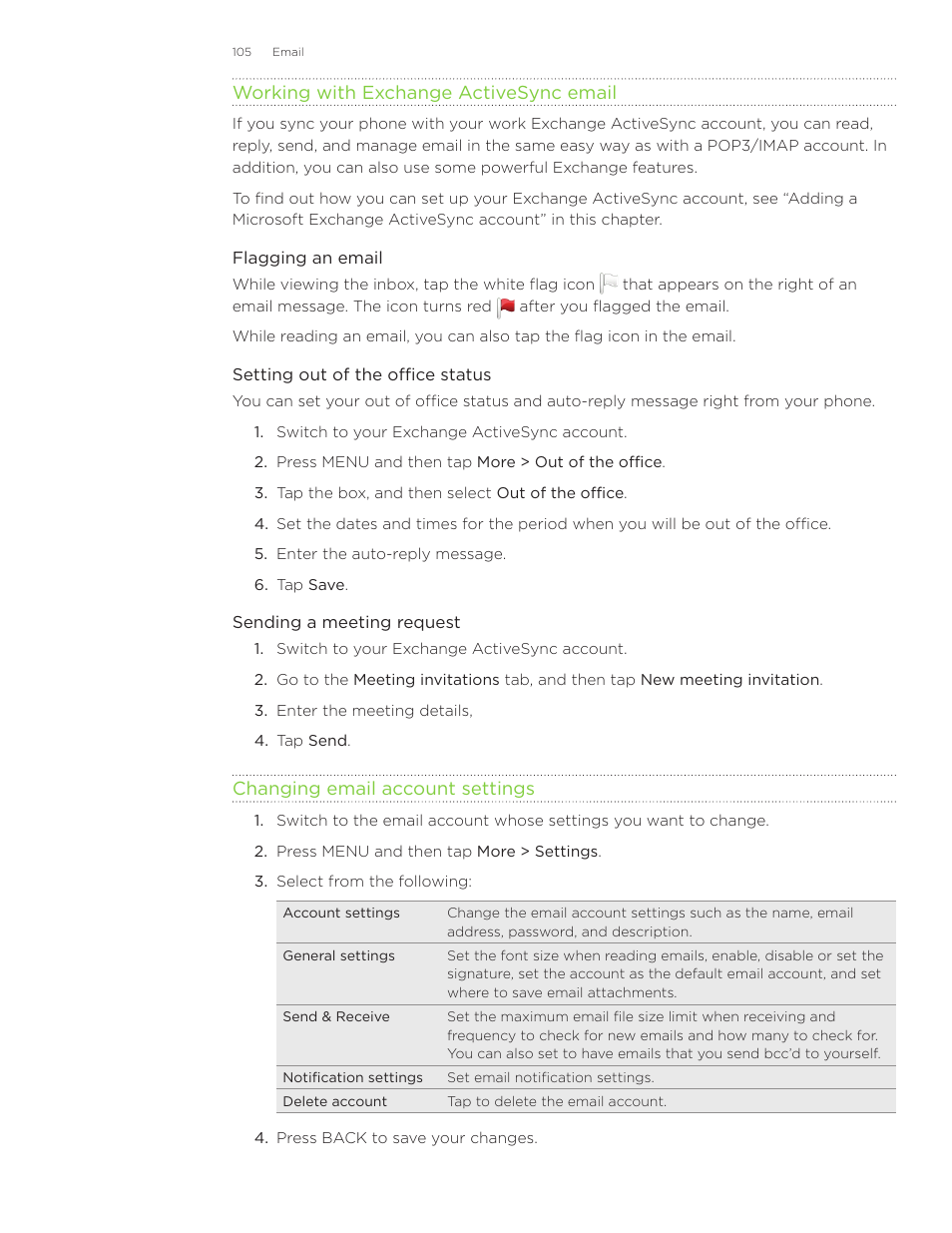 HTC Inspire 4G User Manual | Page 105 / 206