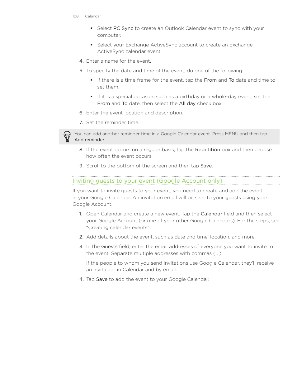 HTC Inspire 4G User Manual | Page 108 / 206