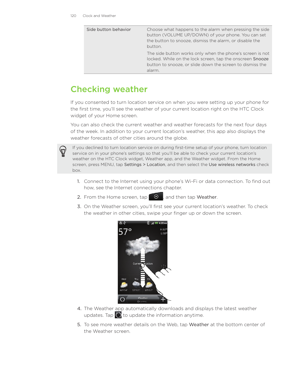 Checking weather | HTC Inspire 4G User Manual | Page 120 / 206