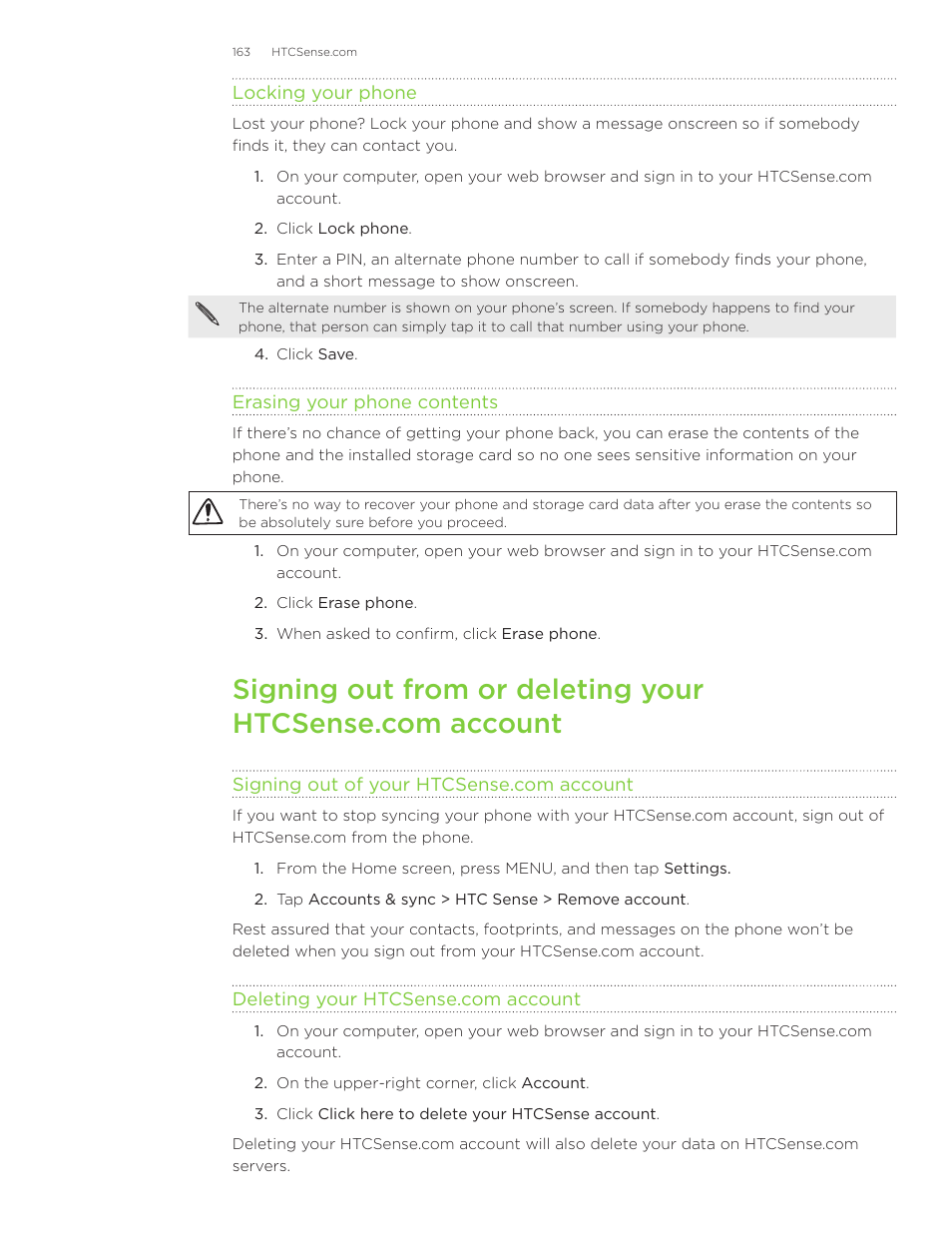 HTC Inspire 4G User Manual | Page 163 / 206