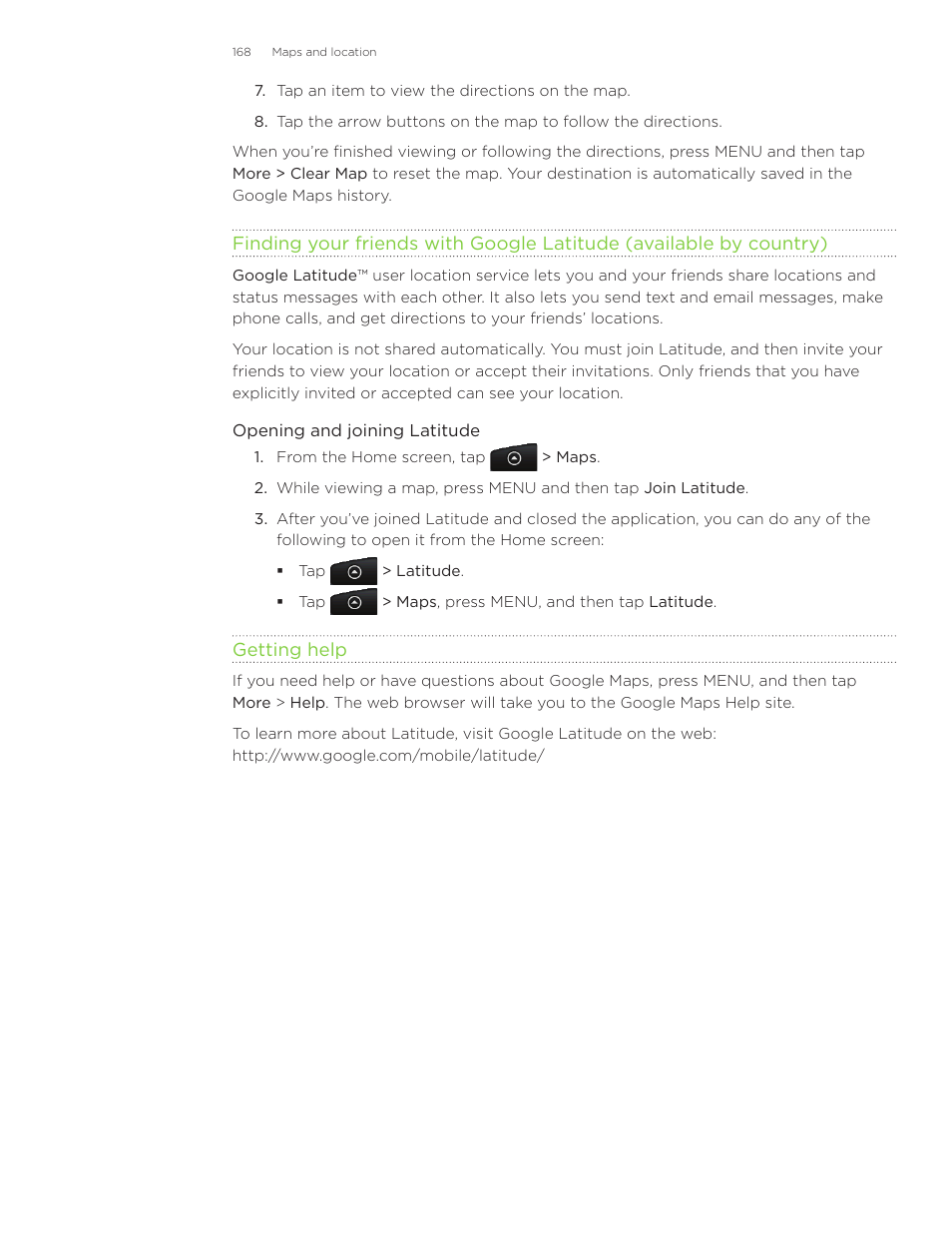 HTC Inspire 4G User Manual | Page 168 / 206