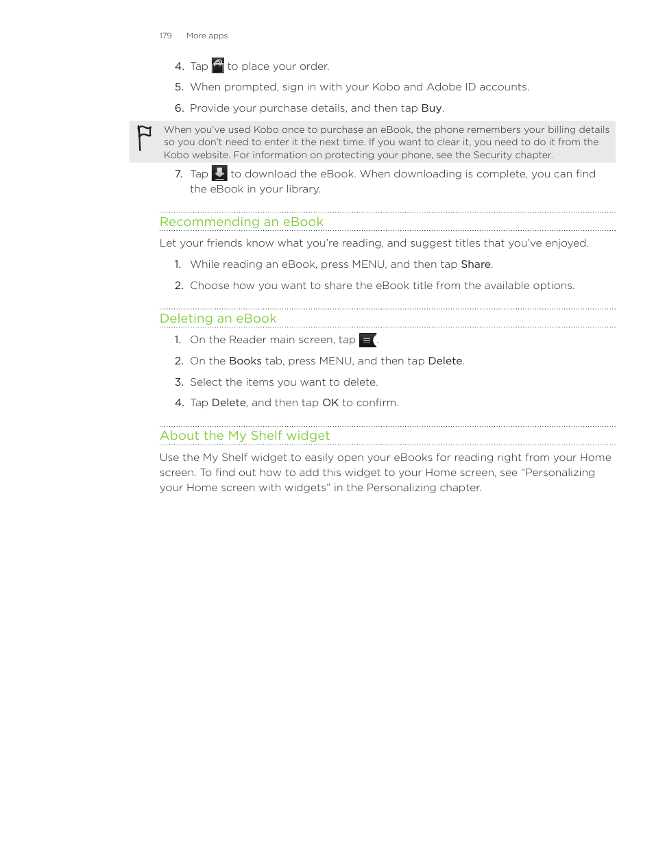 HTC Inspire 4G User Manual | Page 179 / 206