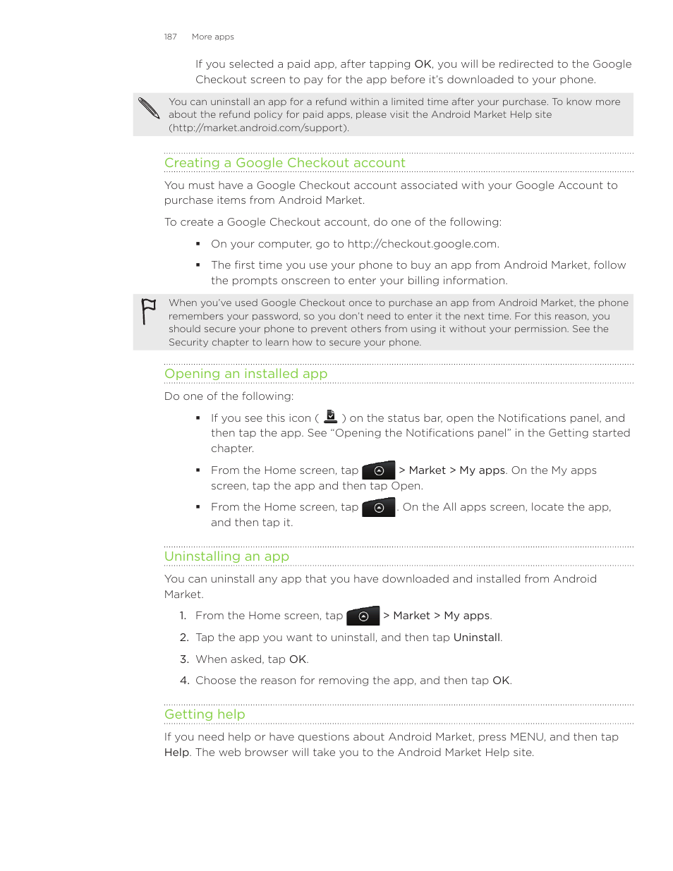 HTC Inspire 4G User Manual | Page 187 / 206