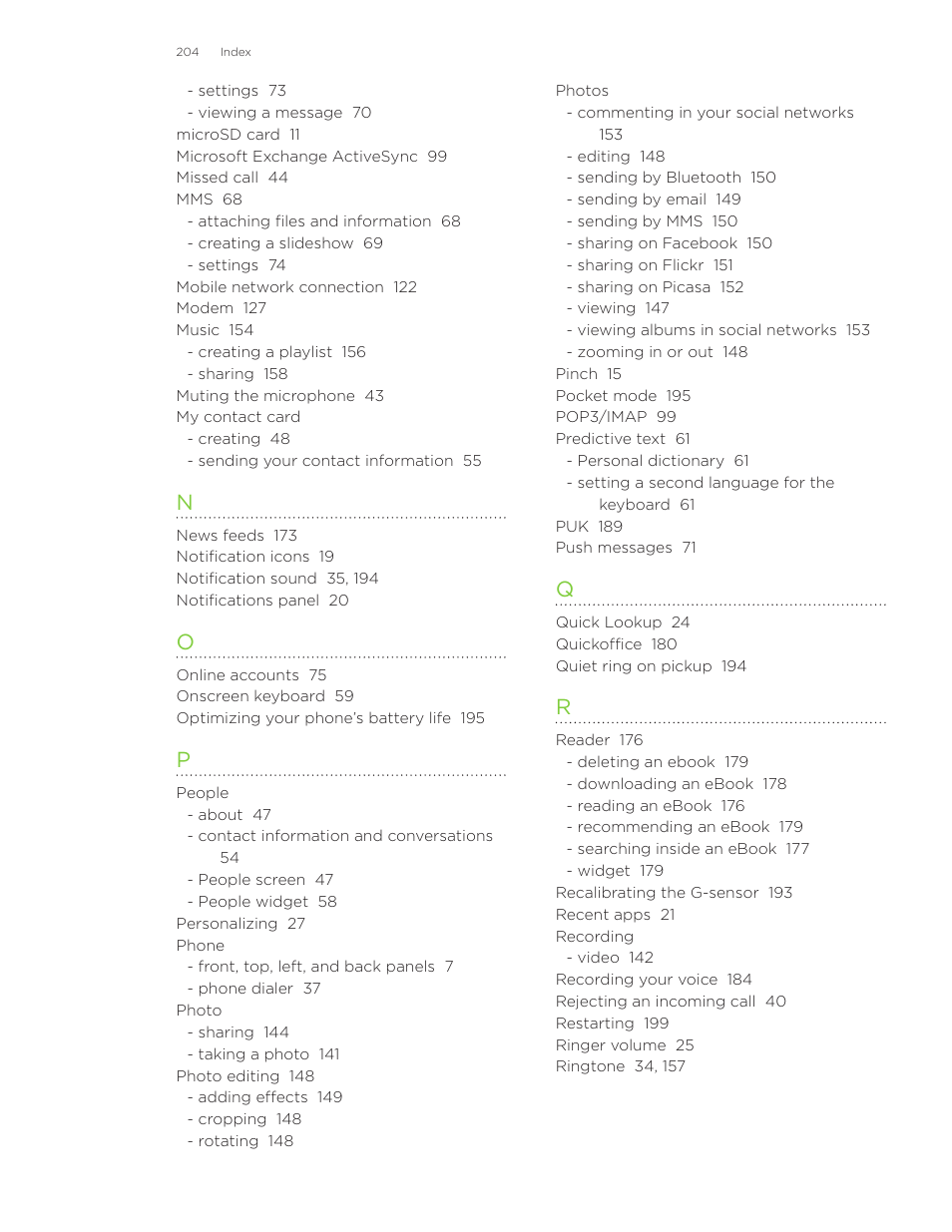 HTC Inspire 4G User Manual | Page 204 / 206