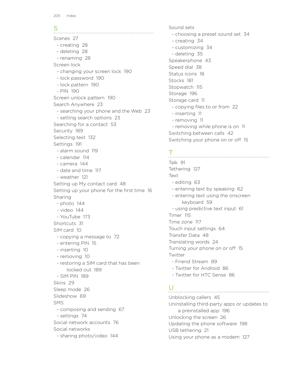 HTC Inspire 4G User Manual | Page 205 / 206