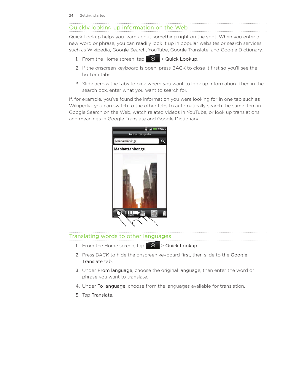 HTC Inspire 4G User Manual | Page 24 / 206