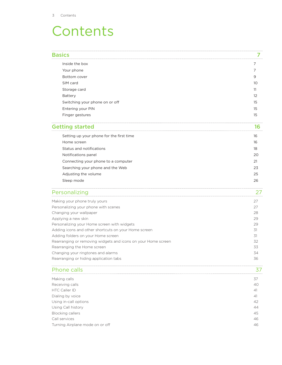 HTC Inspire 4G User Manual | Page 3 / 206