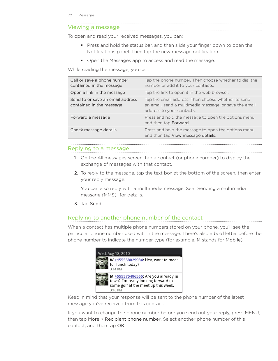 HTC Inspire 4G User Manual | Page 70 / 206