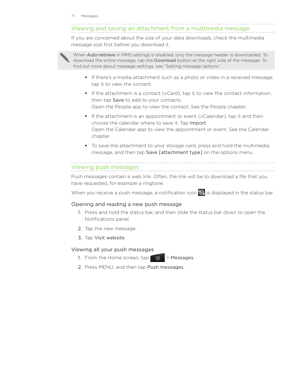 HTC Inspire 4G User Manual | Page 71 / 206