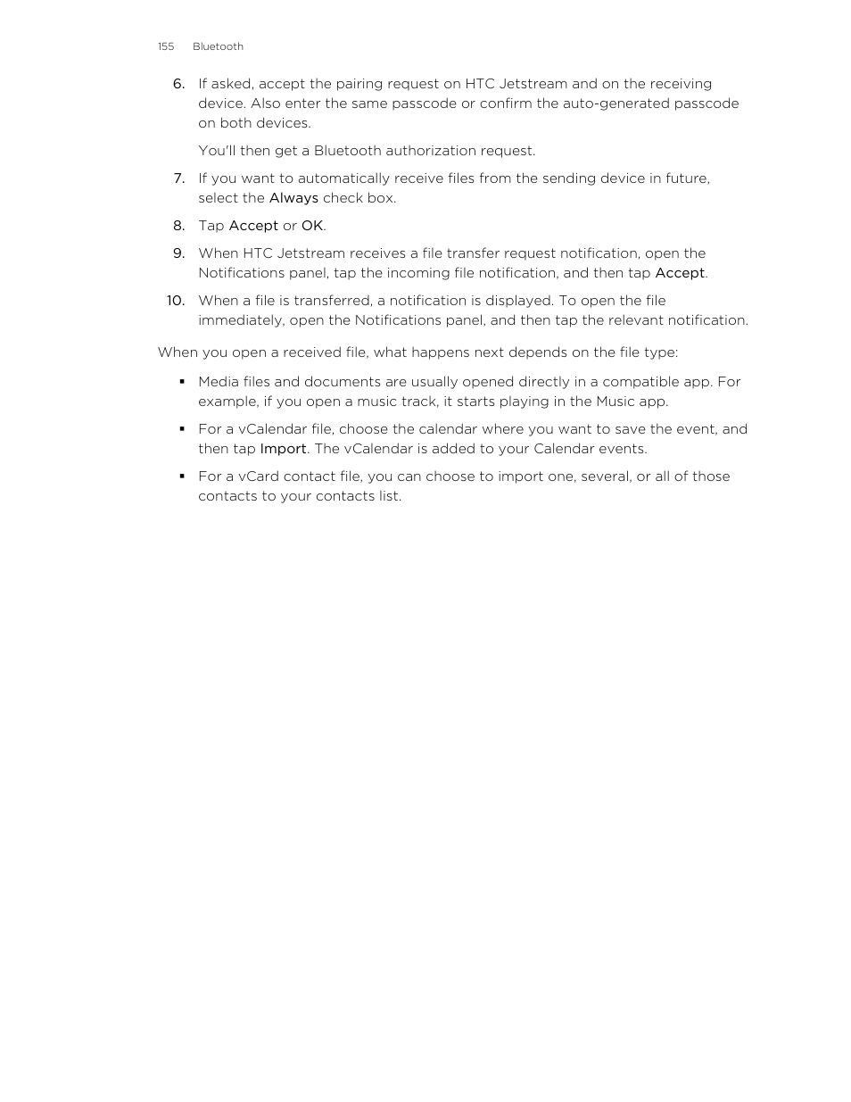HTC Jetstream User Manual | Page 155 / 174