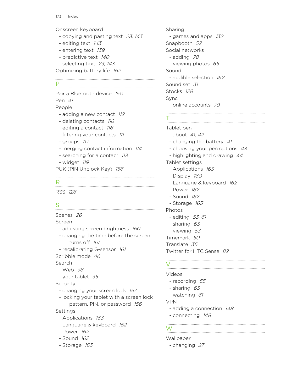 HTC Jetstream User Manual | Page 173 / 174