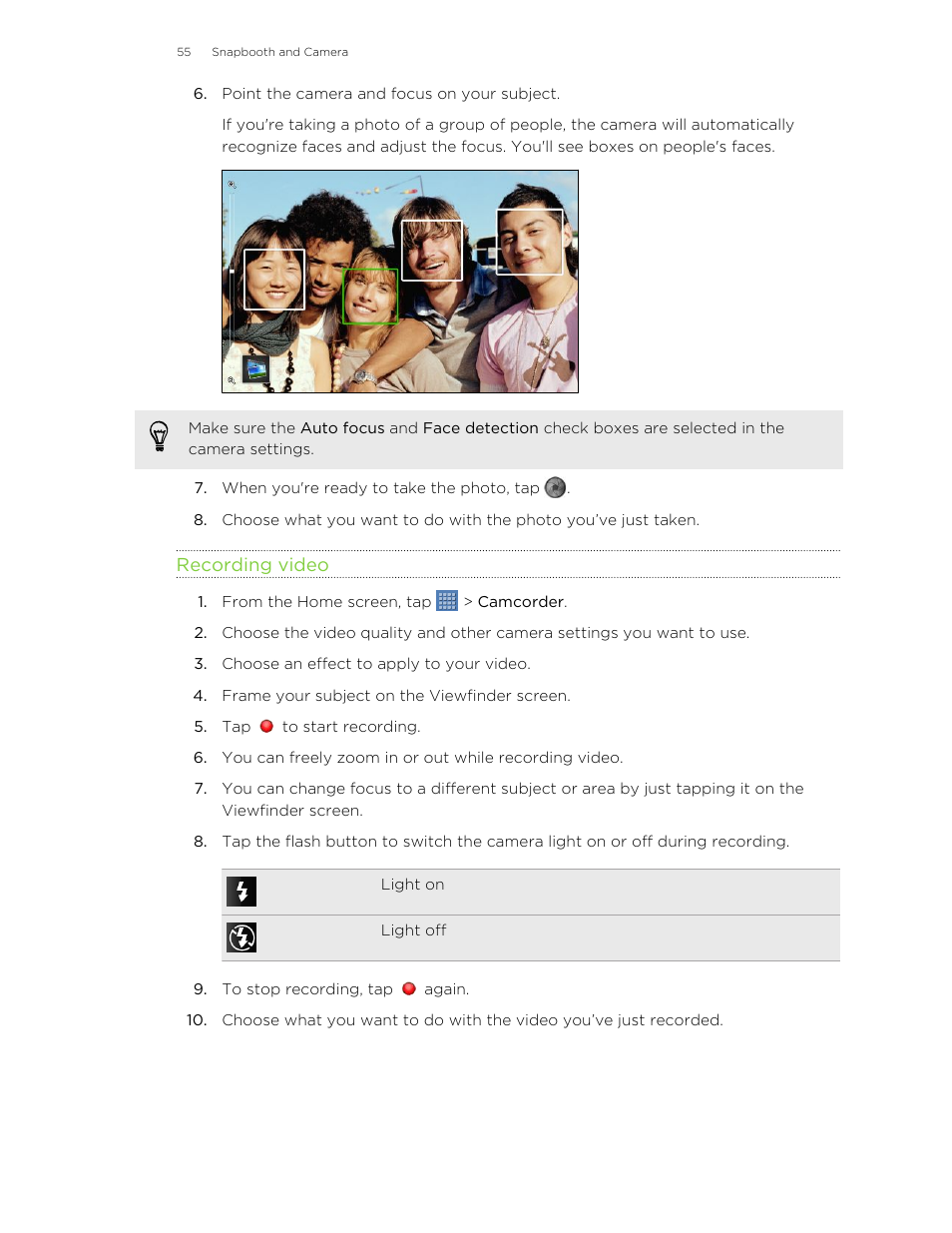 Recording video | HTC Jetstream User Manual | Page 55 / 174