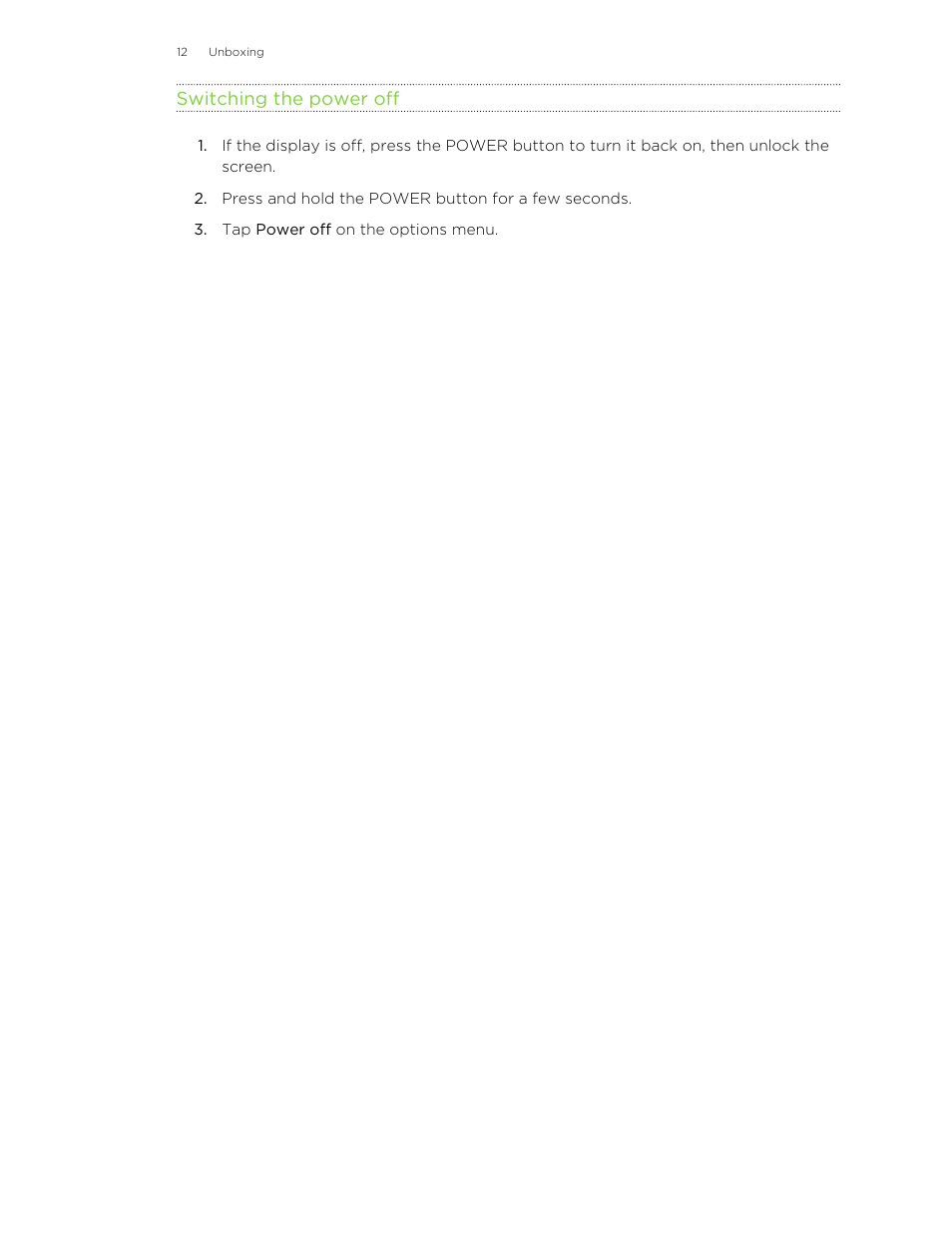 Switching the power off | HTC X+ User Manual | Page 12 / 193