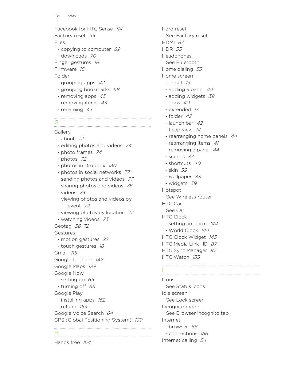 HTC X+ User Manual | Page 188 / 193