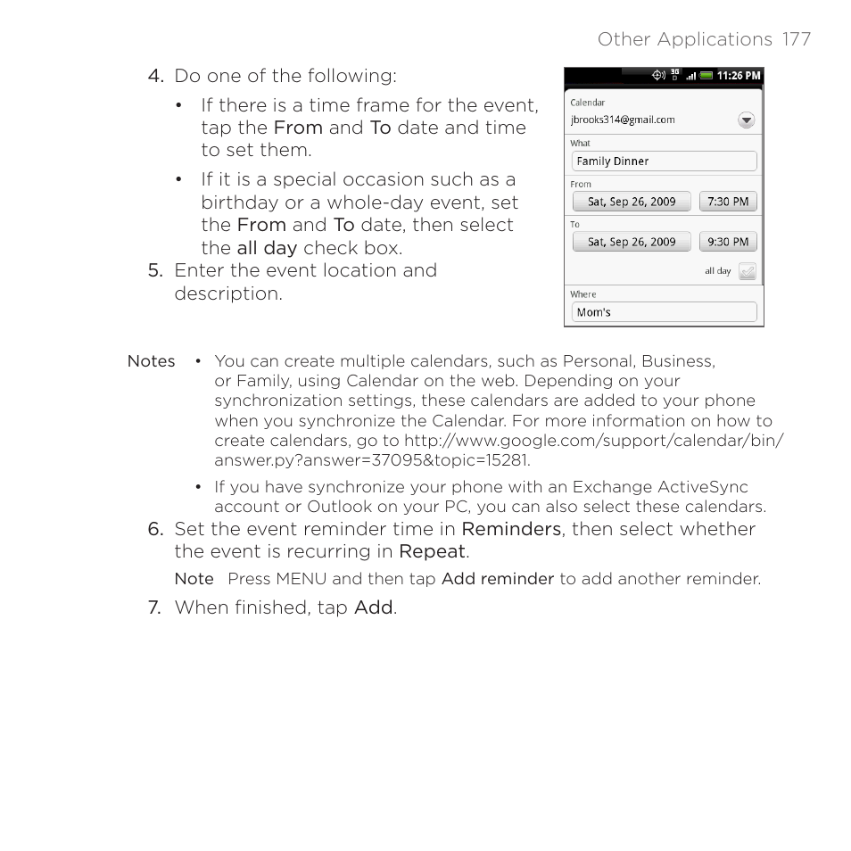 HTC DROID Eris PB00100 User Manual | Page 177 / 238