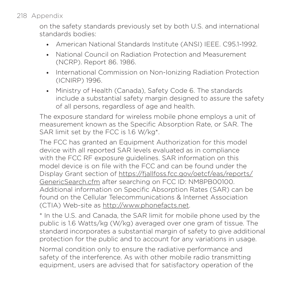 HTC DROID Eris PB00100 User Manual | Page 218 / 238