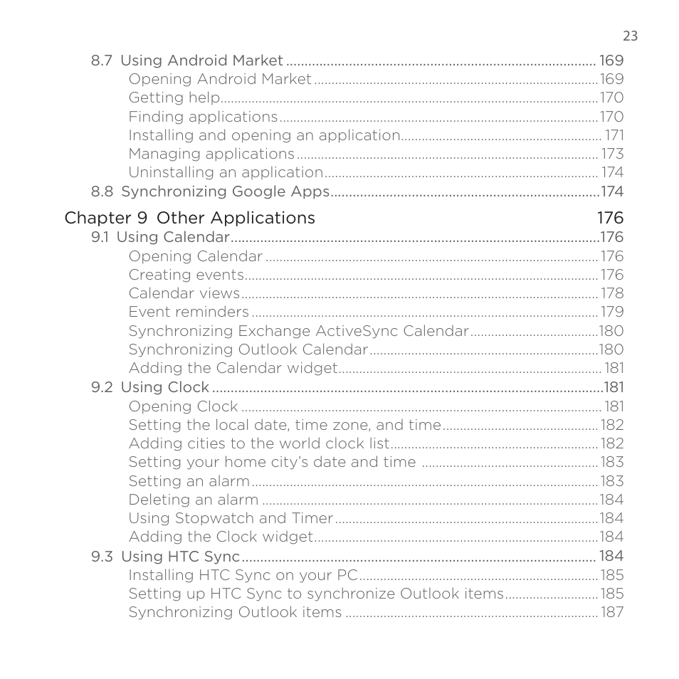 HTC DROID Eris PB00100 User Manual | Page 23 / 238