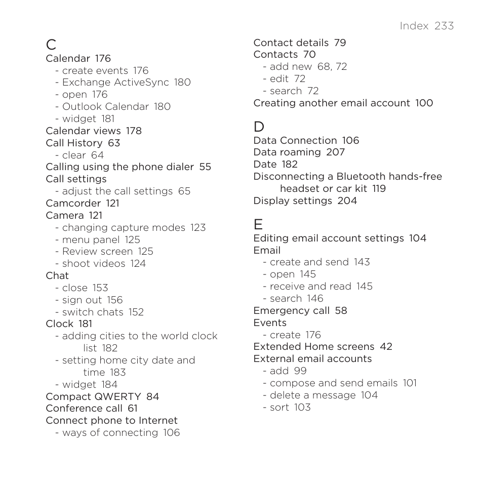HTC DROID Eris PB00100 User Manual | Page 233 / 238