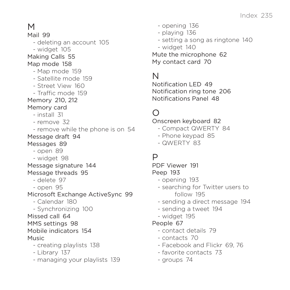 HTC DROID Eris PB00100 User Manual | Page 235 / 238