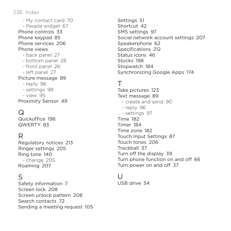 HTC DROID Eris PB00100 User Manual | Page 236 / 238
