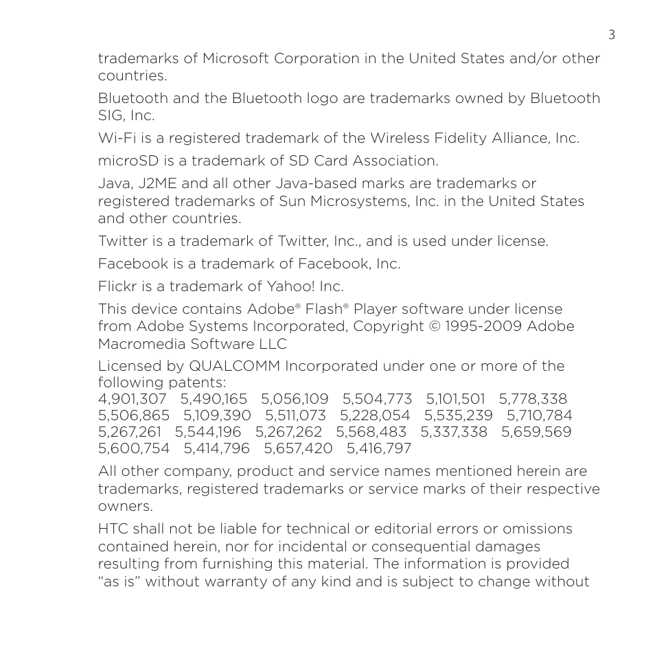 HTC DROID Eris PB00100 User Manual | Page 3 / 238