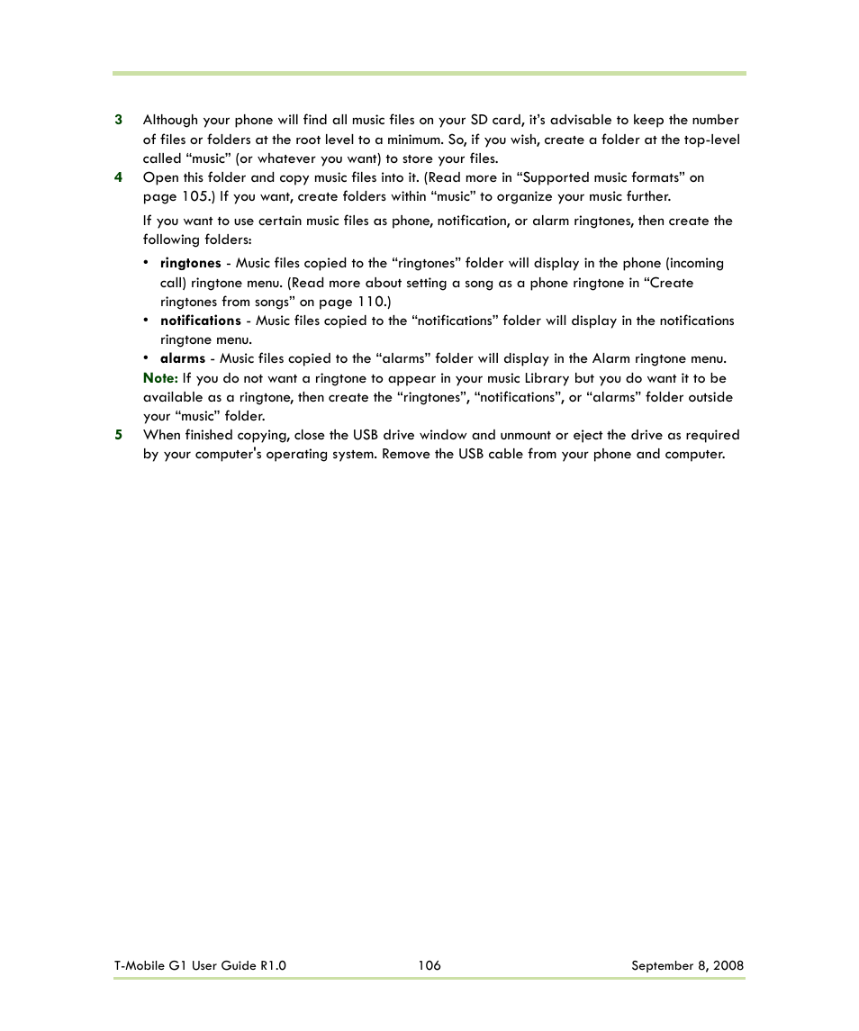 HTC G1 User Manual | Page 106 / 141