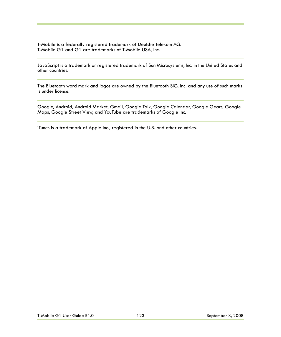HTC G1 User Manual | Page 123 / 141
