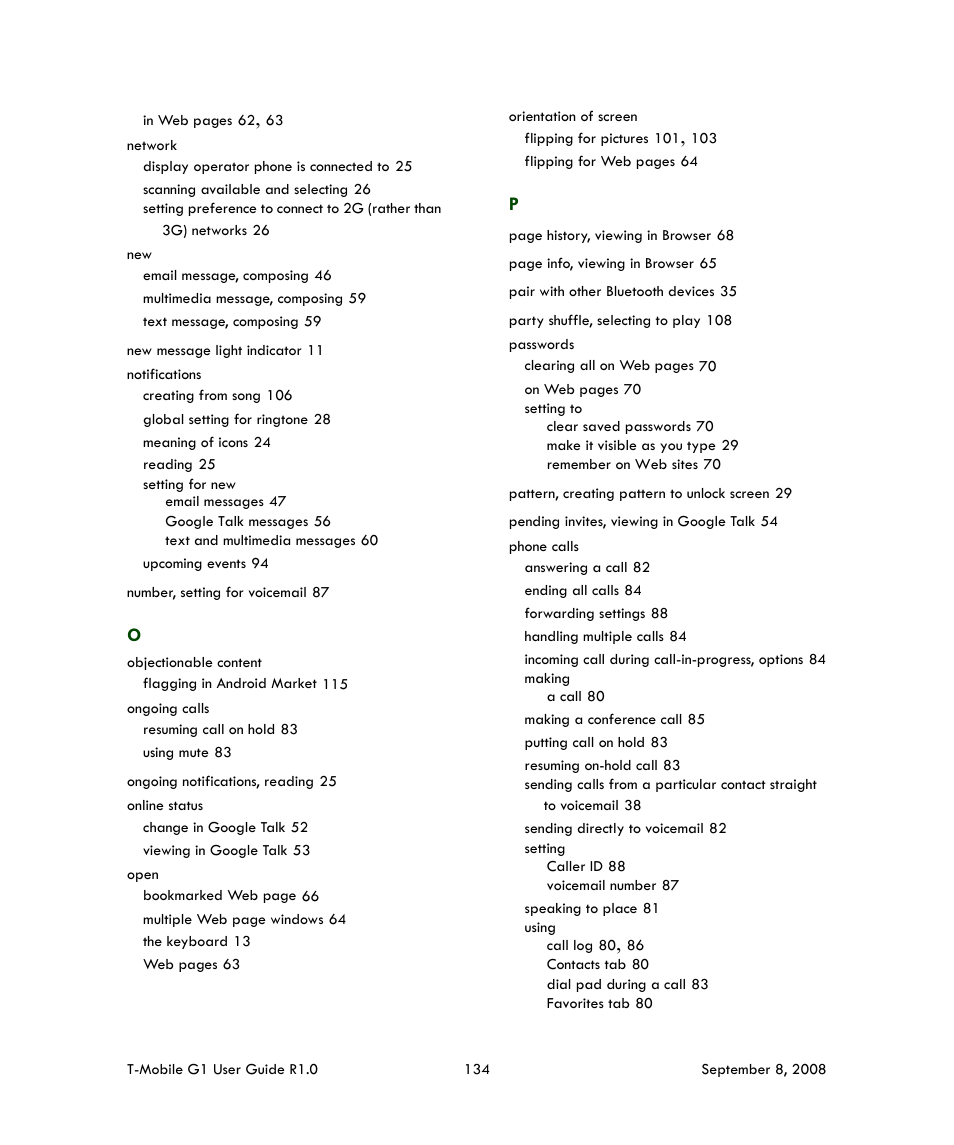 HTC G1 User Manual | Page 134 / 141