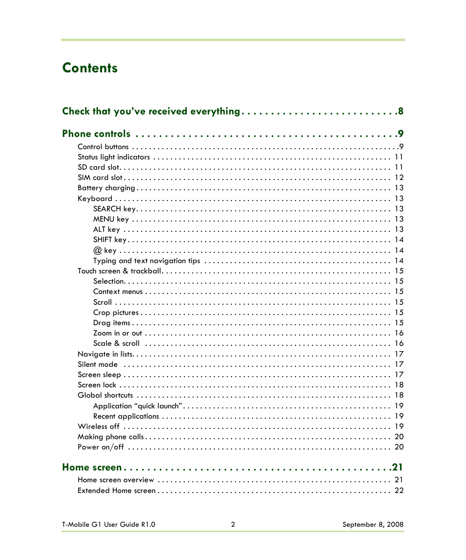 HTC G1 User Manual | Page 2 / 141