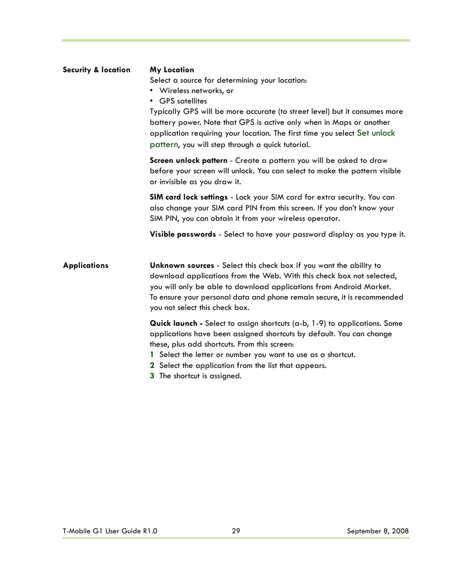 HTC G1 User Manual | Page 29 / 141