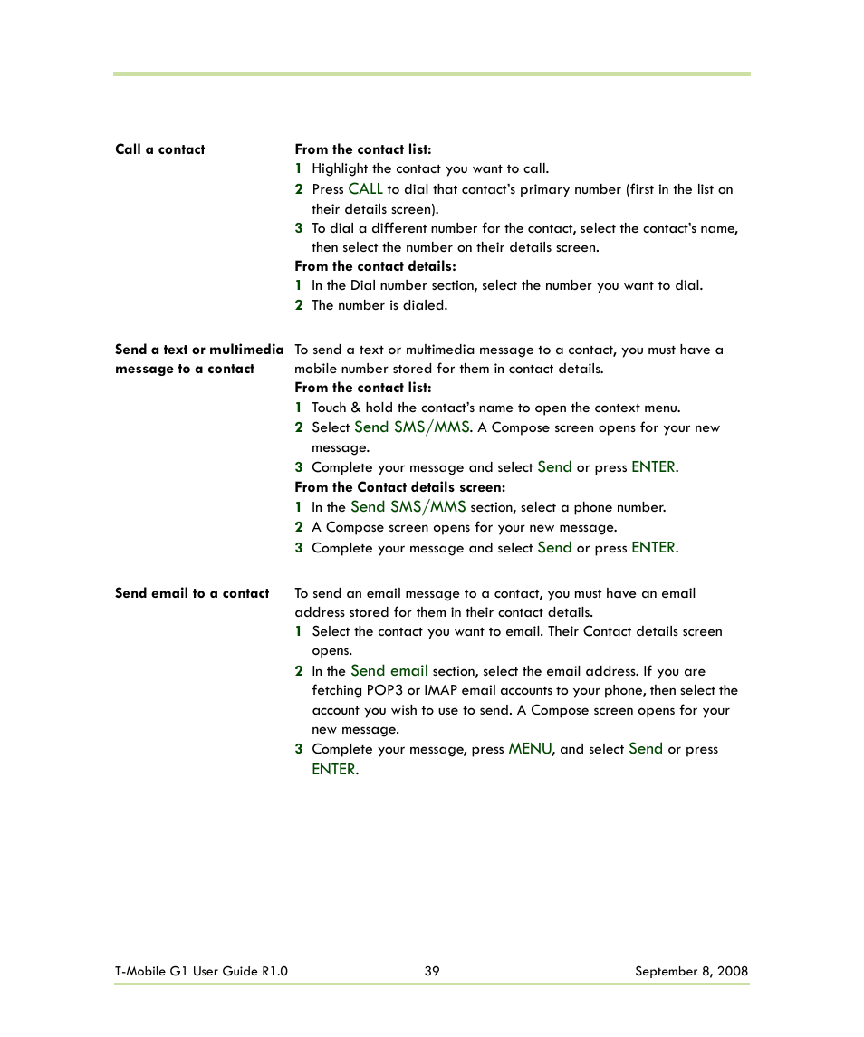 HTC G1 User Manual | Page 39 / 141