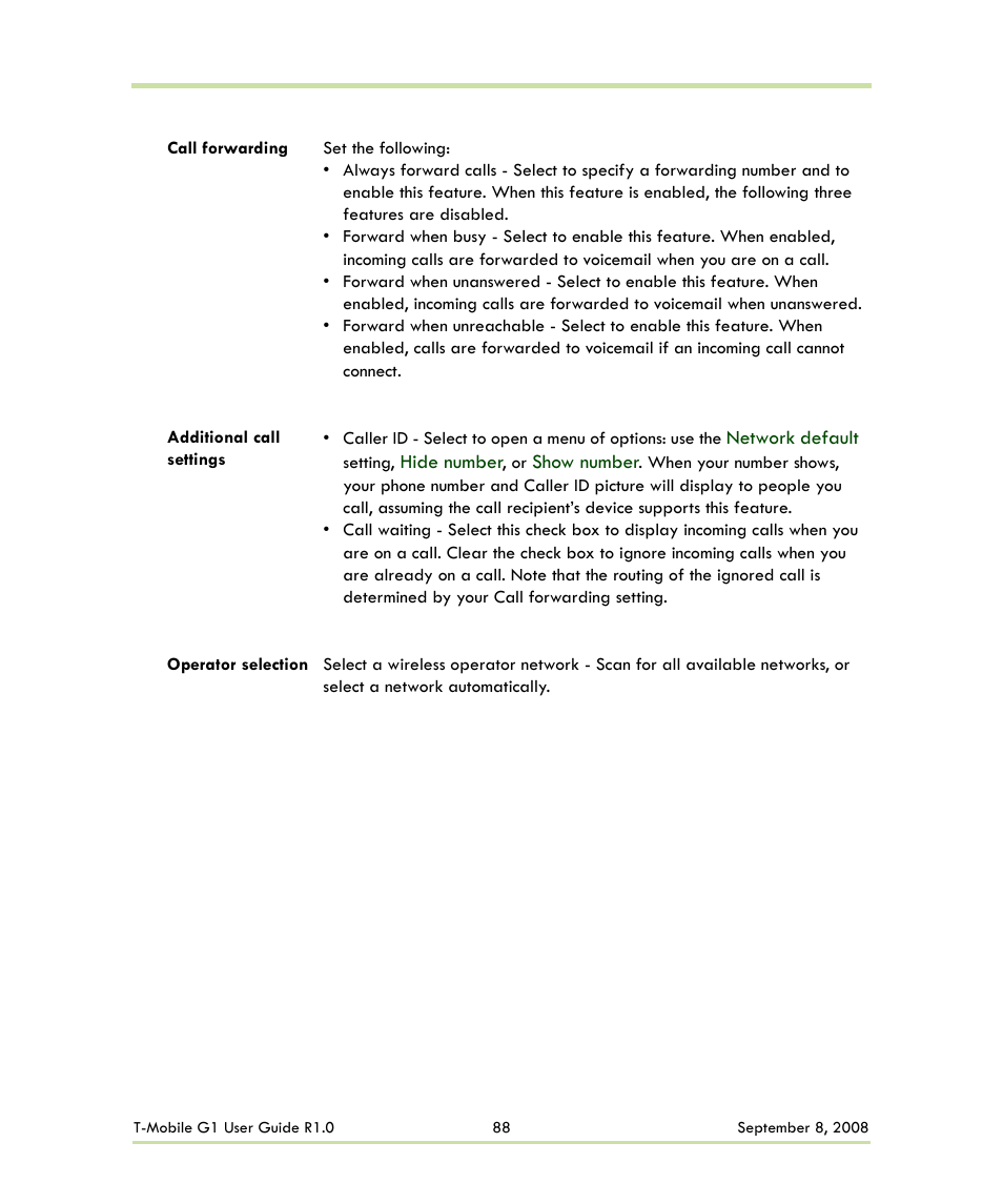 HTC G1 User Manual | Page 88 / 141