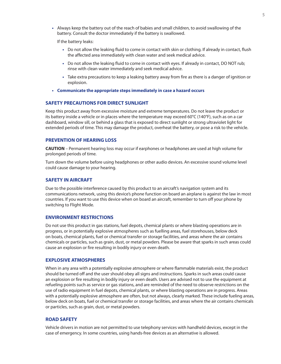 HTC IRIS100 User Manual | Page 5 / 114