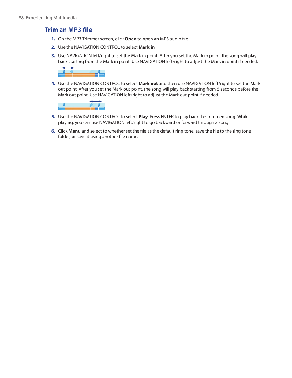 Trim an mp3 file | HTC IRIS100 User Manual | Page 88 / 114