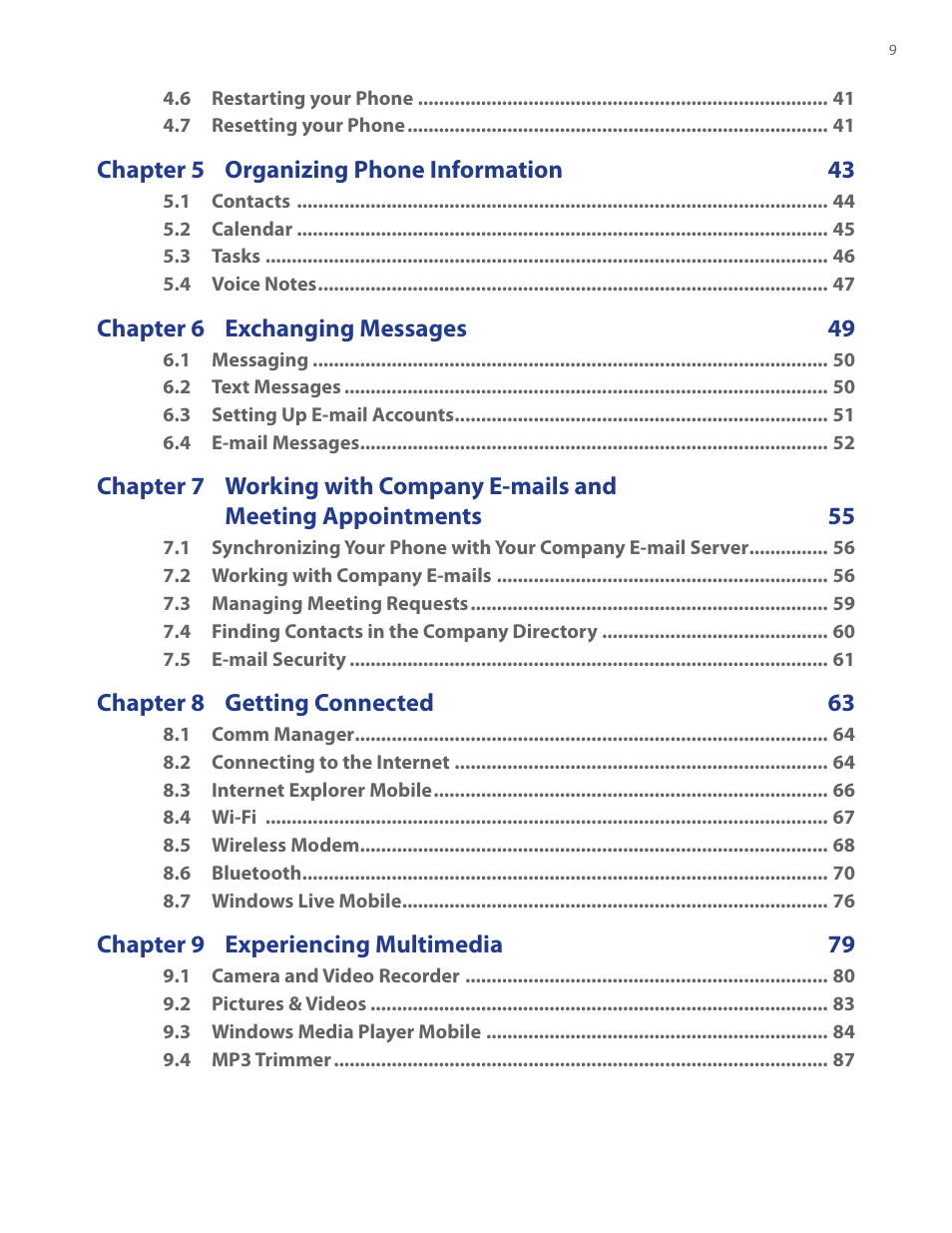 HTC IRIS100 User Manual | Page 9 / 114