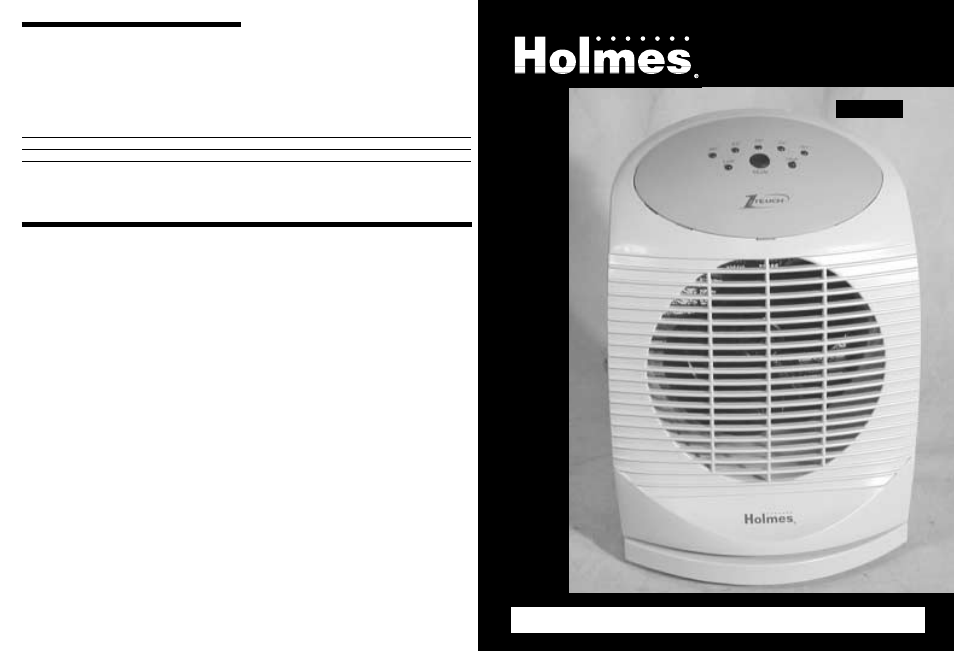 1 touch power heater, Owner ’s guide, Please read and save these important instructions | Holmes HFH55551 User Manual | Page 4 / 4