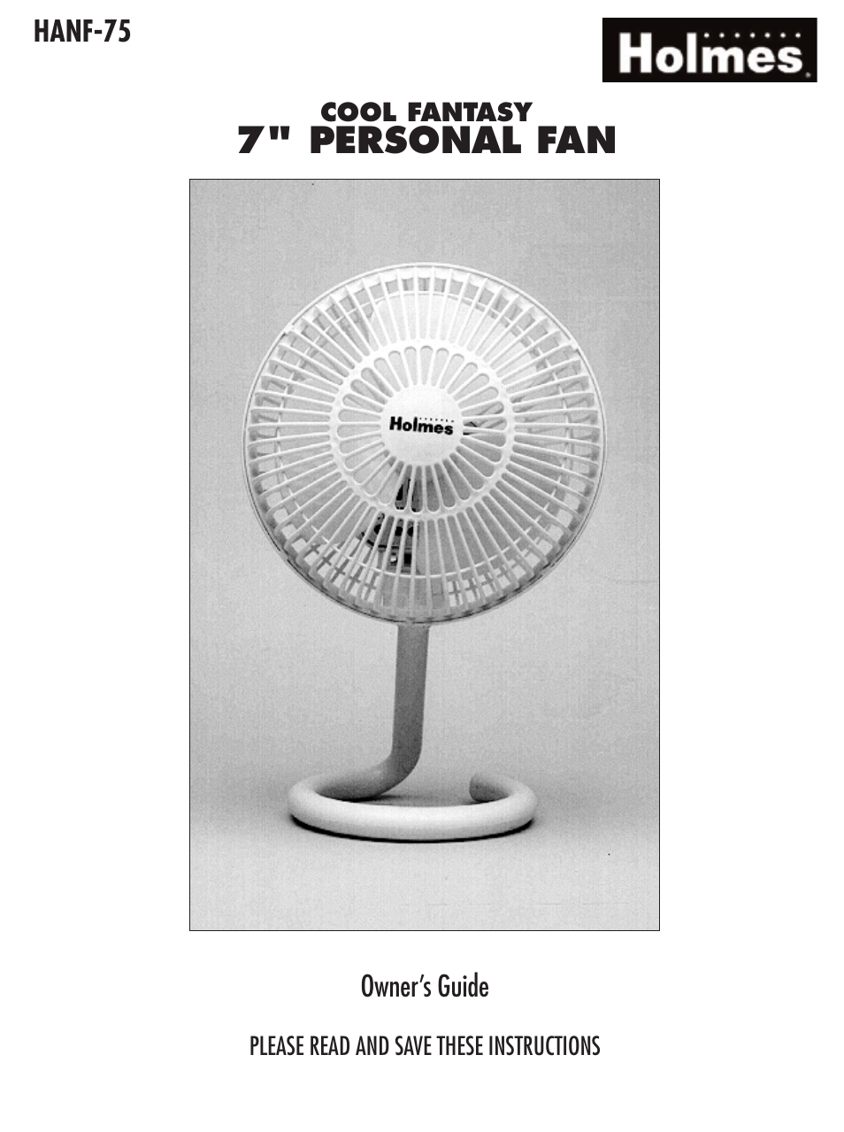 Holmes HANF-75 User Manual | 4 pages