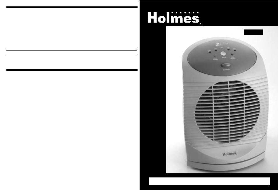 1 touch oscillating heater, Owner ’s guide, Please read and save these important instructions | Save this warranty information | Holmes HFH5505 User Manual | Page 4 / 4