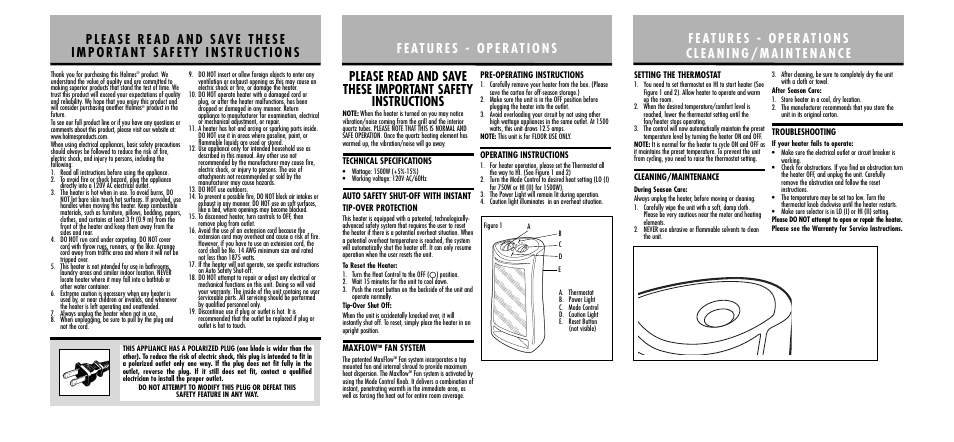 Holmes HQH307 User Manual | Page 2 / 2