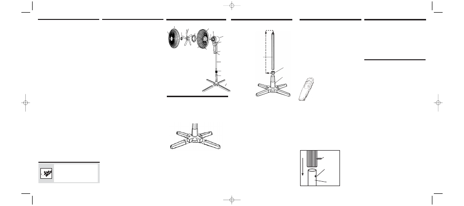 Base assembly, Pole assembly, Fan head assembly | Holmes HASF2018RC User Manual | Page 4 / 6