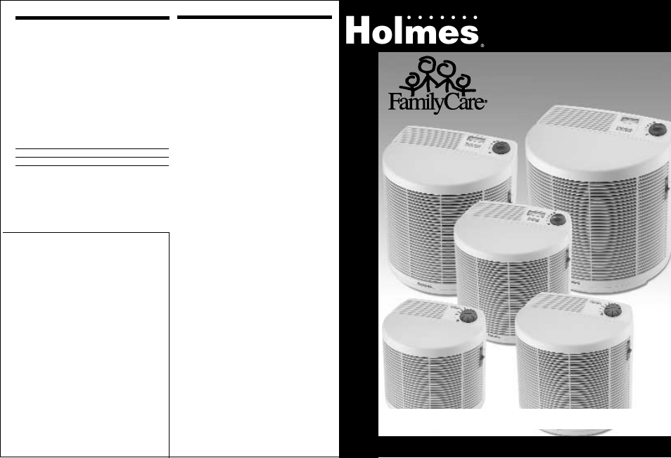 Holmes HAP580 User Manual | 4 pages