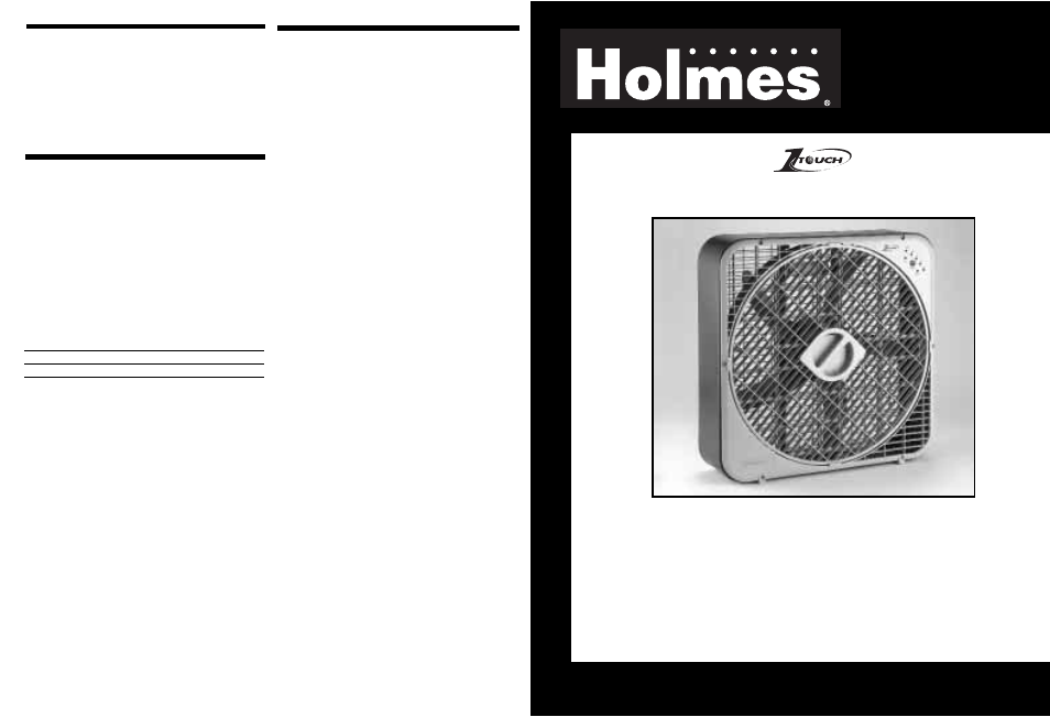 Holmes HABF27 User Manual | 4 pages